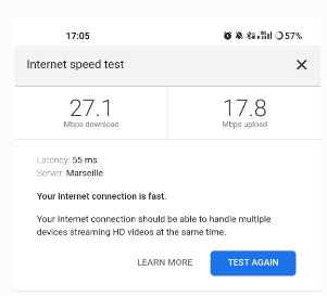 Google Speed test